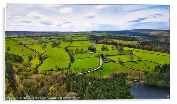 Verdant Countryside Aerial View in North Yorkshire Acrylic by Man And Life