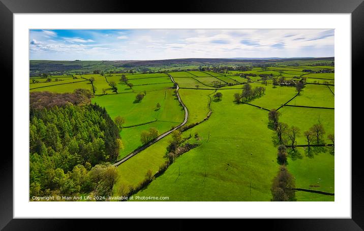 Verdant Countryside Road in North Yorkshire Framed Mounted Print by Man And Life