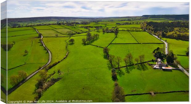 Rural Greenery from Above in North Yorkshire Canvas Print by Man And Life