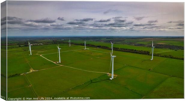 Sustainable Wind Farm in Rural Landscape in North Yorkshire Canvas Print by Man And Life
