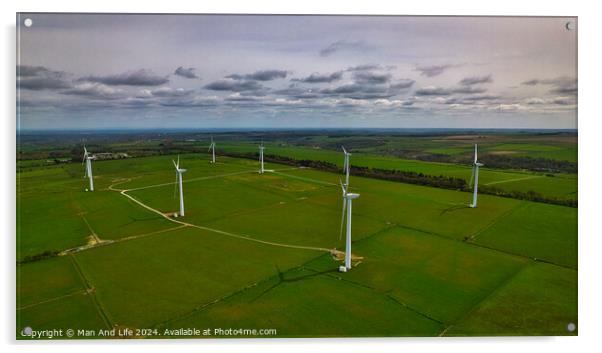 Sustainable Wind Farm in Rural Landscape in North Yorkshire Acrylic by Man And Life
