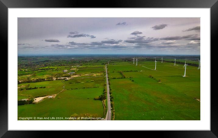 Green Energy Landscape in North Yorkshire on A59 Framed Mounted Print by Man And Life