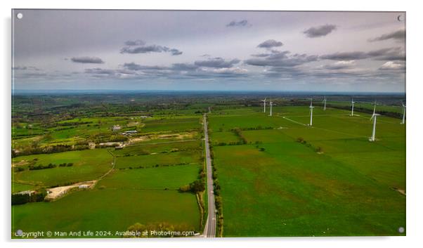 Green Energy Landscape in North Yorkshire on A59 Acrylic by Man And Life