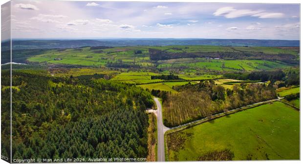 Verdant Landscape from Above in North Yorkshire Canvas Print by Man And Life