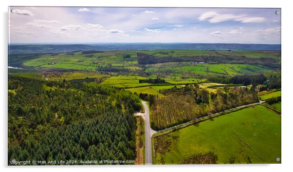 Verdant Landscape from Above in North Yorkshire Acrylic by Man And Life