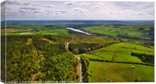 Aerial Panorama of Verdant Landscape in North Yorkshire Canvas Print by Man And Life