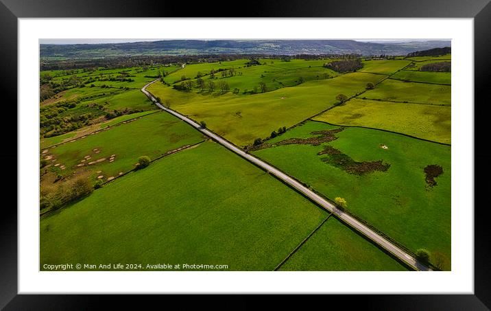 Verdant Rural Roadway in North Yorkshire Framed Mounted Print by Man And Life