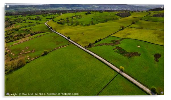 Verdant Rural Roadway in North Yorkshire Acrylic by Man And Life