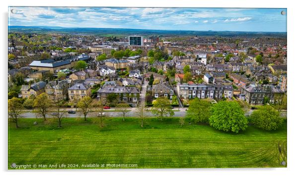 Aerial Townscape with Green Fields in Harrogate, North Yorkshire Acrylic by Man And Life
