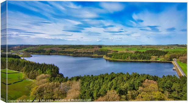 Serene Lake Aerial View in Harrogate, North Yorkshire Canvas Print by Man And Life