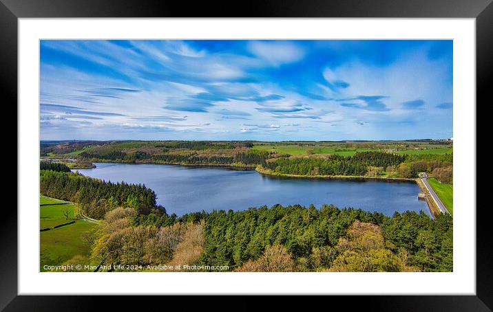 Serene Lake Aerial View in Harrogate, North Yorkshire Framed Mounted Print by Man And Life