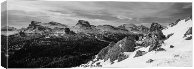 Cinque Torri Mountain Range Panorama Canvas Print by Dietmar Rauscher