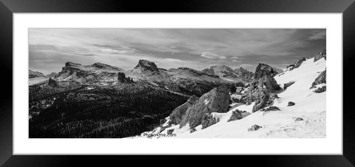 Cinque Torri Mountain Range Panorama Framed Mounted Print by Dietmar Rauscher