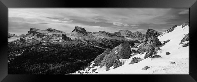 Cinque Torri Mountain Range Panorama Framed Print by Dietmar Rauscher