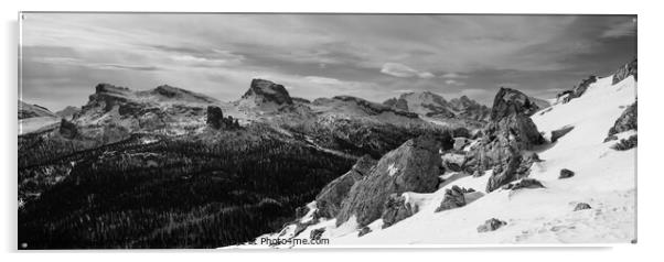 Cinque Torri Mountain Range Panorama Acrylic by Dietmar Rauscher