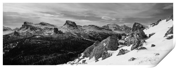 Cinque Torri Mountain Range Panorama Print by Dietmar Rauscher