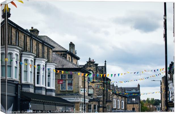 Festive Town Street View in Harrogate, North Yorkshire Canvas Print by Man And Life