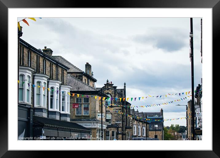 Festive Town Street View in Harrogate, North Yorkshire Framed Mounted Print by Man And Life