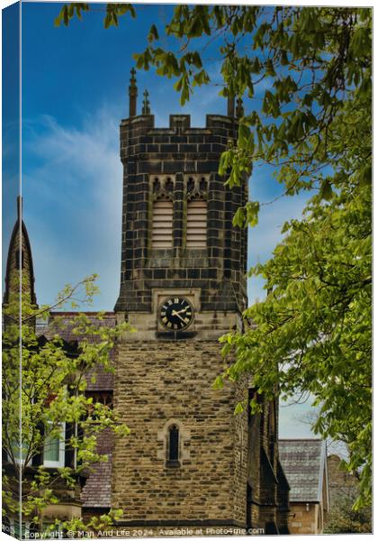 Timeless Church Tower Amidst Nature in Harrogate, North Yorkshire Canvas Print by Man And Life