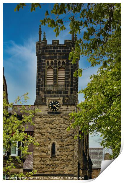 Timeless Church Tower Amidst Nature in Harrogate, North Yorkshire Print by Man And Life
