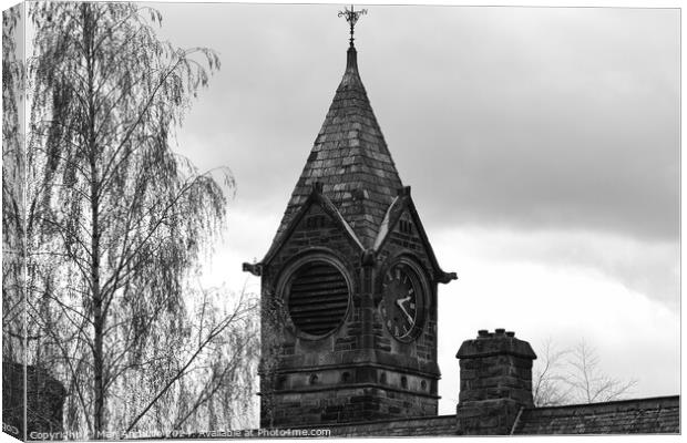 Vintage Church Steeple and Clock in Harrogate, North Yorkshire Canvas Print by Man And Life