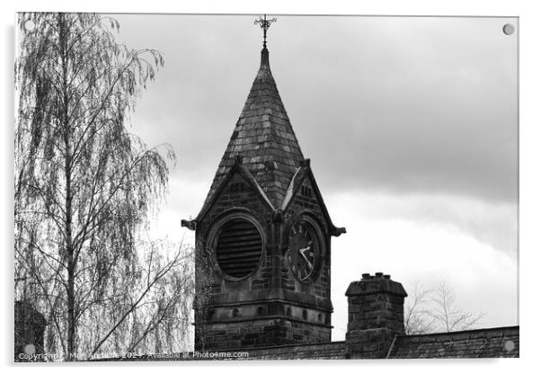 Vintage Church Steeple and Clock in Harrogate, North Yorkshire Acrylic by Man And Life