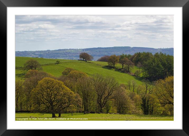 Verdant Hills and Cloudy Skies Framed Mounted Print by Man And Life