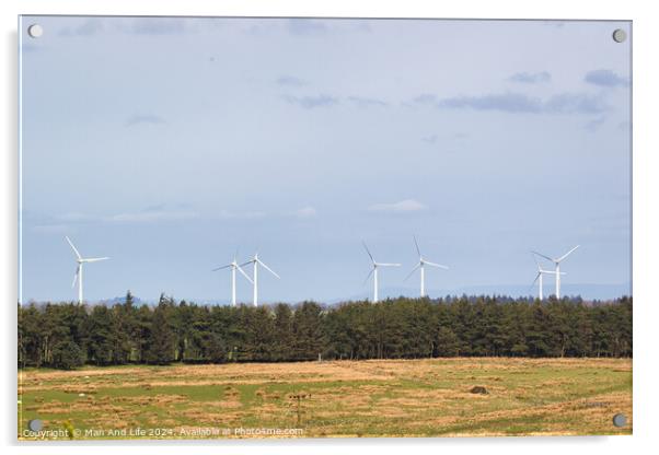 Wind Turbines in Countryside Acrylic by Man And Life