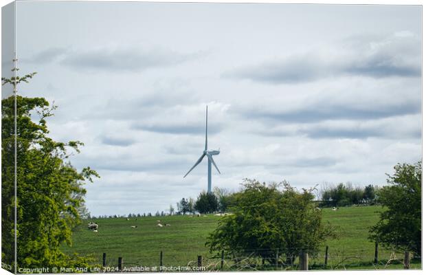 Wind Turbine in Pastoral Setting Canvas Print by Man And Life