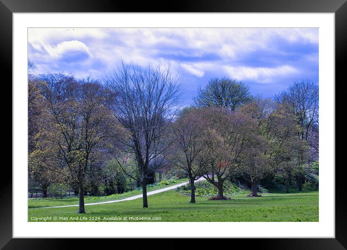Springtime Park Pathway in Harrogate, North Yorkshire Framed Mounted Print by Man And Life