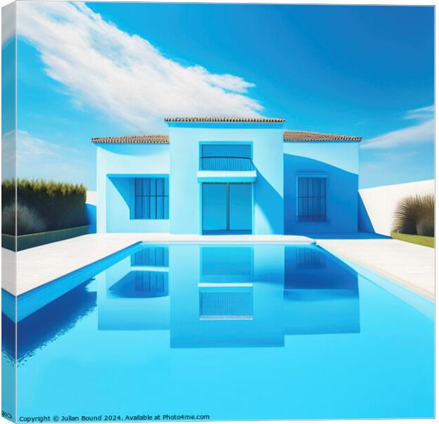 Spanish House in Blue Canvas Print by Julian Bound