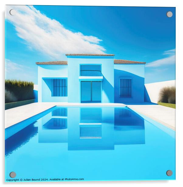Spanish House in Blue Acrylic by Julian Bound