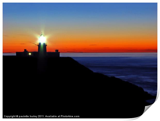 Strumble Head Lighthouse.Wales. Print by paulette hurley