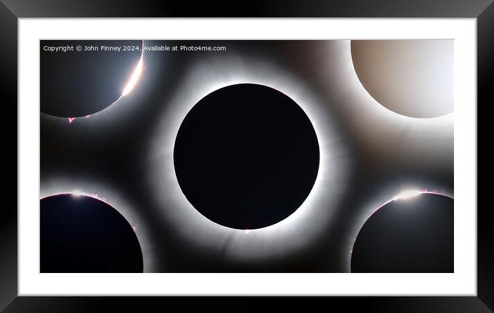The 2024 Totality story Framed Mounted Print by John Finney