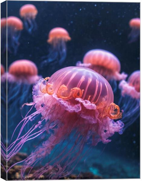 Jellyfish of Peace Canvas Print by Julian Bound