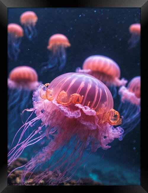 Jellyfish of Peace Framed Print by Julian Bound