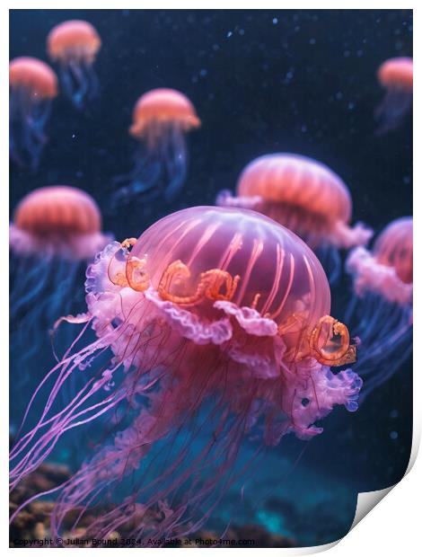 Jellyfish of Peace Print by Julian Bound