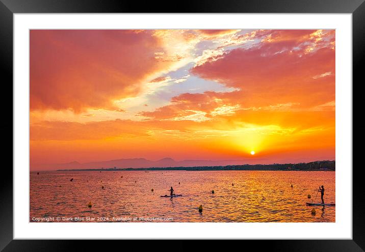 Sunset in Salou Framed Mounted Print by Dark Blue Star