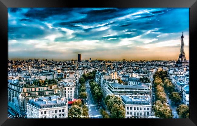 The Parisian Skyline Framed Print by Dark Blue Star