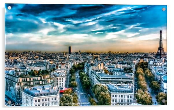 The Parisian Skyline Acrylic by Dark Blue Star