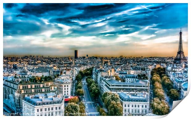The Parisian Skyline Print by Dark Blue Star