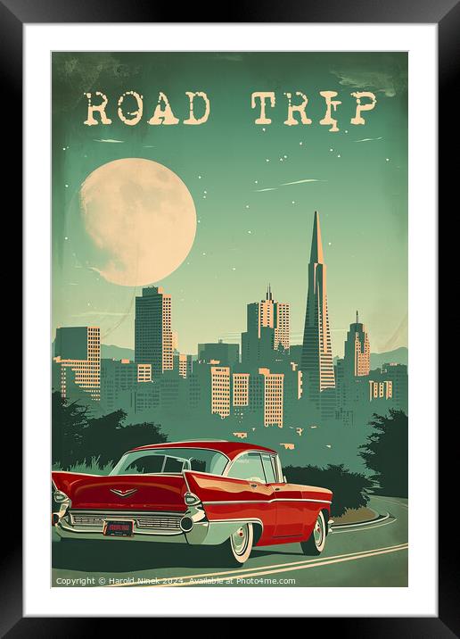 Road Trip Framed Mounted Print by Harold Ninek