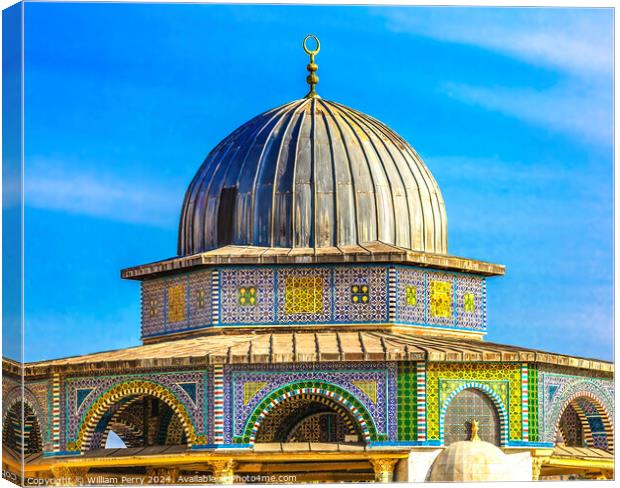 Small Shrine Dome of the Rock Temple Mount Jerusalem Israel  Canvas Print by William Perry