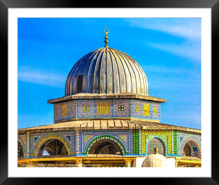 Small Shrine Dome of the Rock Temple Mount Jerusalem Israel  Framed Mounted Print by William Perry
