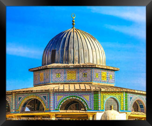 Small Shrine Dome of the Rock Temple Mount Jerusalem Israel  Framed Print by William Perry