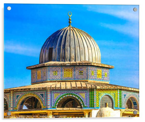 Small Shrine Dome of the Rock Temple Mount Jerusalem Israel  Acrylic by William Perry