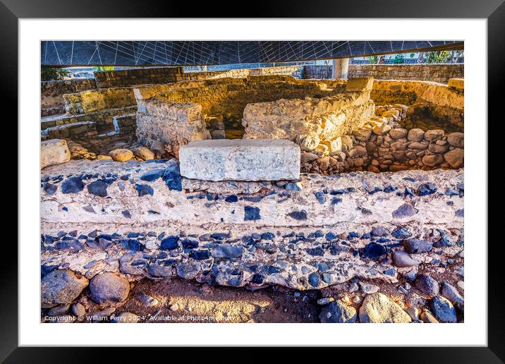Peter's House Most Authentic Christian Site Capernaum Israel  Framed Mounted Print by William Perry