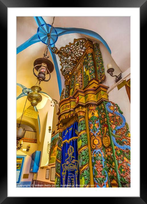 Torah Ark Ashkenazi Ari Synagogue Safed Tsefat Israel   Framed Mounted Print by William Perry