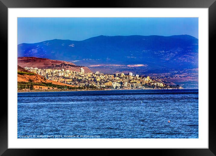 Sea of Galilee Tiberias Israel  Framed Mounted Print by William Perry