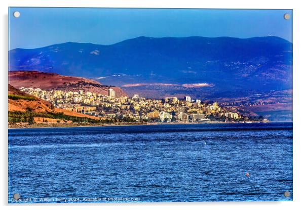 Sea of Galilee Tiberias Israel  Acrylic by William Perry